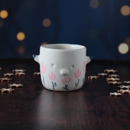 Tasse Gardien cornu fleurs roses