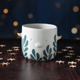 Mug/pot Gardien cornu vert/orange