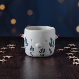 Tasse Gardien de Noël fleurs vertes